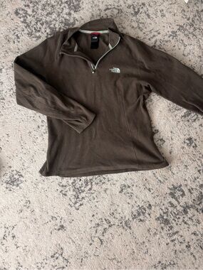 The North Face Brown Half-Zip Teddy Fleece Jacket